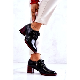 S.Barski Scarpe basse laccate con cerniera nero rosso 2