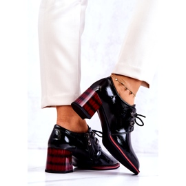 S.Barski Scarpe basse laccate con cerniera nero rosso 4