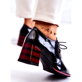 S.Barski Scarpe basse laccate con cerniera nero rosso 3