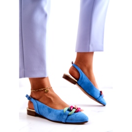 Lewski Shoes Ballerine Scamosciate Con Catena Scarpe Lewski 3125 Blu multicolore 2