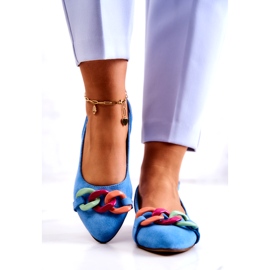 Lewski Shoes Ballerine Scamosciate Con Catena Scarpe Lewski 3125 Blu multicolore 3