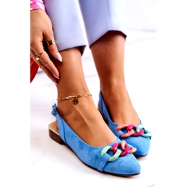 Lewski Shoes Ballerine Scamosciate Con Catena Scarpe Lewski 3125 Blu multicolore 4