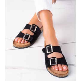 SHELOVET Comode pantofole da donna nero 1