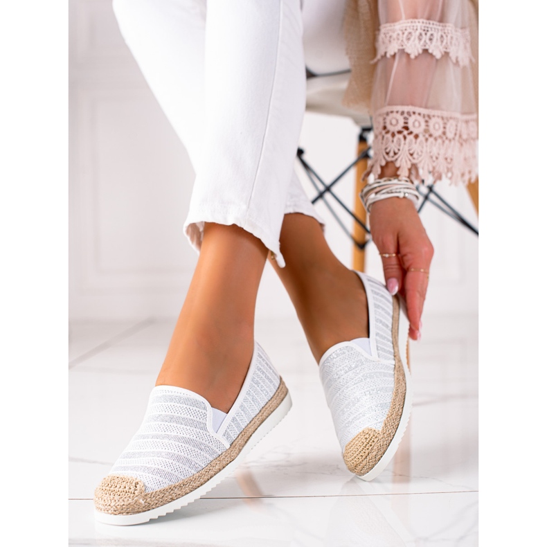 SHELOVET Espadrillas slip-on bianca 1