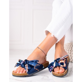 SHELOVET Pantofole Blu Con Un Fiocco blu navy 1