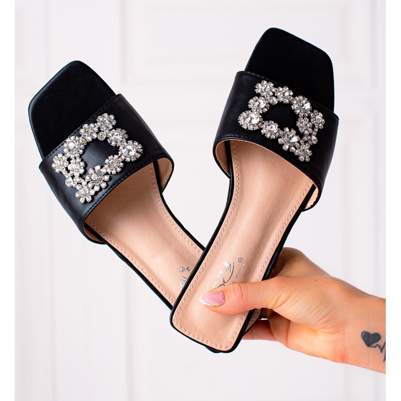 SHELOVET Pantofole eleganti nero 1