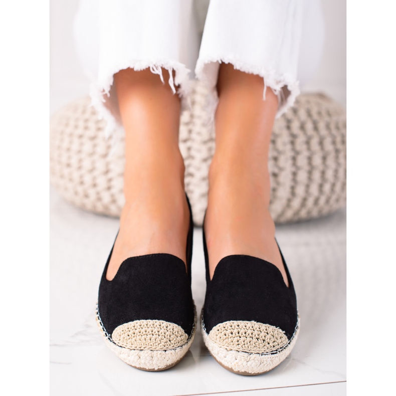 SHELOVET Espadrillas in camoscio nero 1