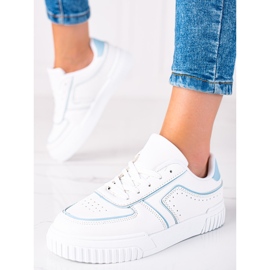 SHELOVET Scarpe da ginnastica bianche bianca blu 1