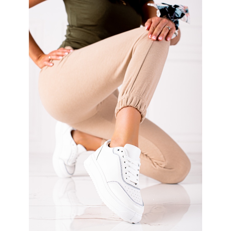 SHELOVET Sneakers Con Inserto Argento bianco 1