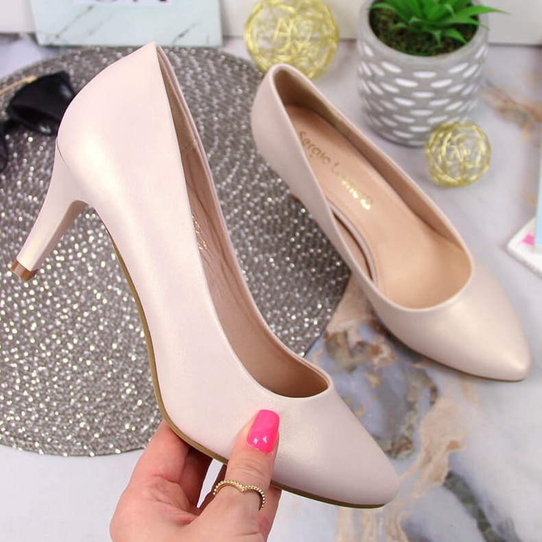 Décolleté su Sergio Leone beige perla d'oro 1