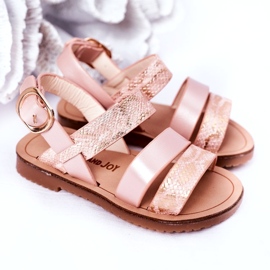 Sandali per bambini con motivo serpente lucido, rosa 4