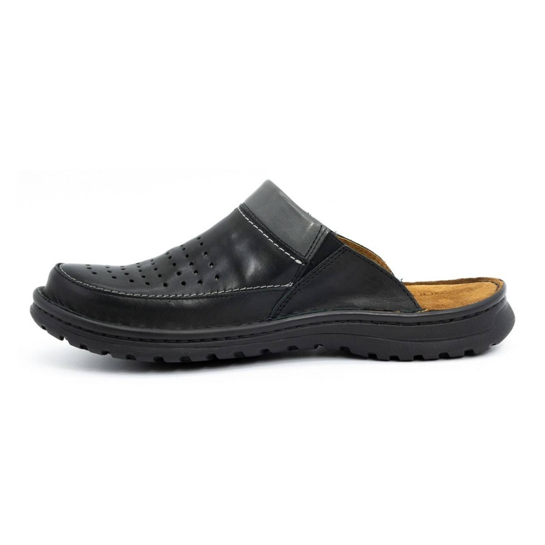 Ciabatte da uomo in pelle 219 Kampol nere nero 1