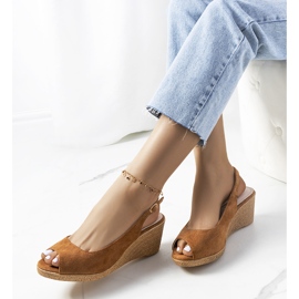 Espadrillas marroni sulle zeppe Alpat marrone 1