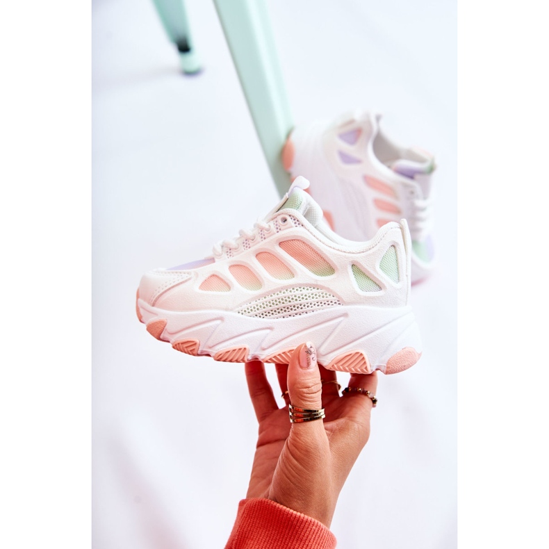 FR1 Scarpe sportive per bambini Britney multicolori bianca viola rosa verde 1