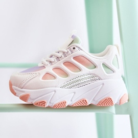 FR1 Scarpe sportive per bambini Britney multicolori bianco viola rosa verde 2