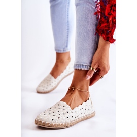 Ballerine slip-on da donna con fiori bianchi bianco 1