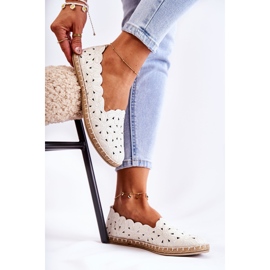 Ballerine slip-on da donna con fiori bianchi bianca 2