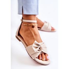 PE1 Sandali in pelle beige da donna alla moda Astana 2