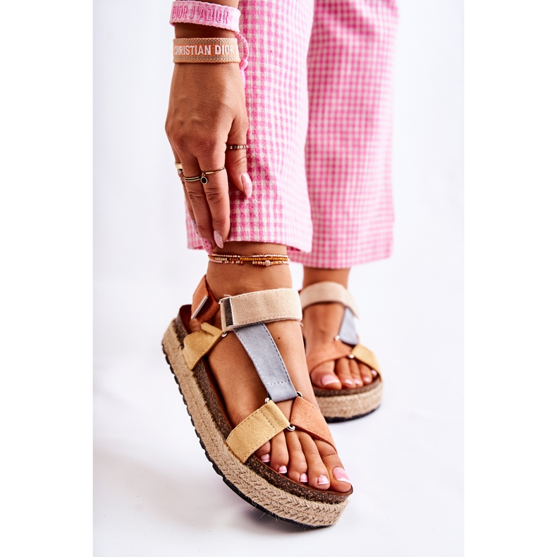 FB1 Sandali da donna per l'estate Galia beige-giallo marrone arancia 1