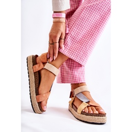 FB1 Sandali da donna per l'estate Galia beige-giallo marrone arancia 2