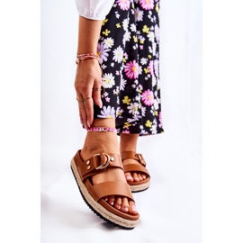 FB1 Pantofole Penelope beige da donna alla moda marrone 1