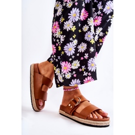 FB1 Pantofole Penelope beige da donna alla moda marrone 2