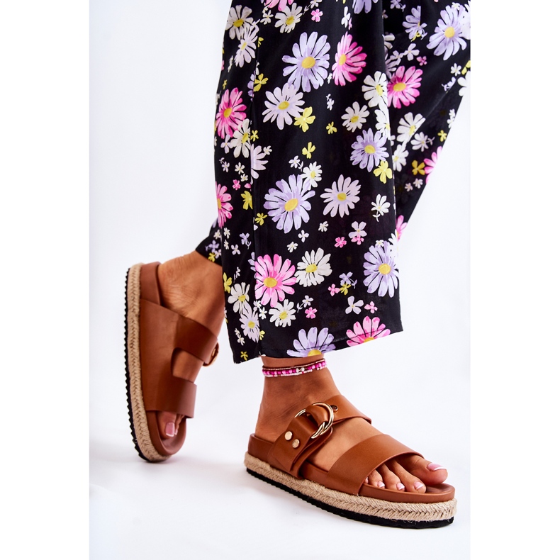 FB1 Pantofole Penelope beige da donna alla moda marrone 2