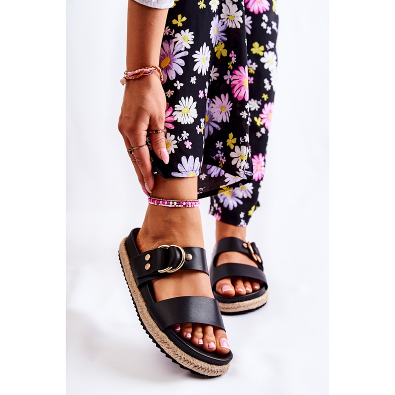 FB1 Pantofole Penelope nere da donna alla moda nero 1