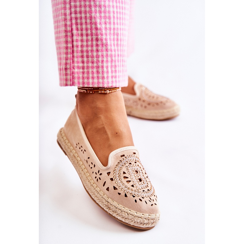 S.Barski Espadrillas da donna slip-on traforate Meredith beige 1