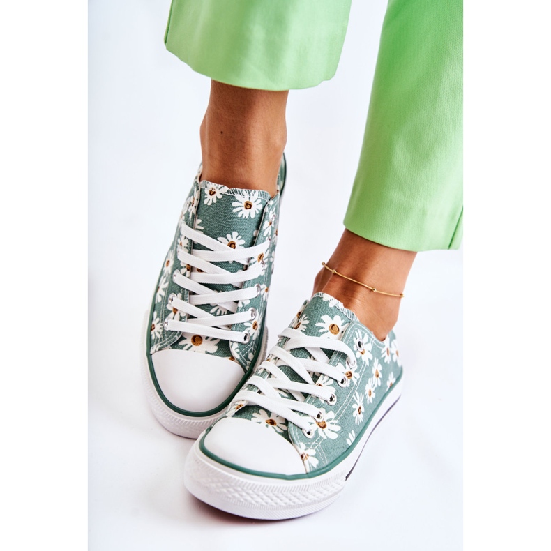 PS1 Sneakers Basse Da Donna Con Fiori Janey Green verde 2