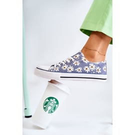 PS1 Sneakers Basse da Donna Janey Con Fiori Blu 1