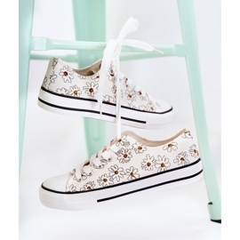 PS1 Sneakers Basse Da Donna Con Fiori Janey White bianca 2