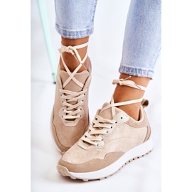 PG1 Scarpe sportive da donna in pelle scamosciata Beige Nayla 1
