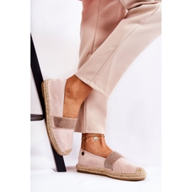 PG1 Espadrillas Slip-on Da Donna Con Cubic Zirconia Rosa Massal 1