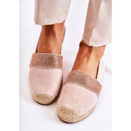 PG1 Espadrillas Slip-on Da Donna Con Cubic Zirconia Rosa Massal 2