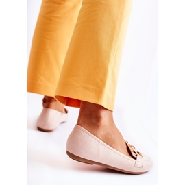 Mocassini da donna in camoscio con decorazione Reality beige 2