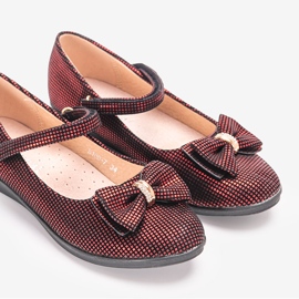 BM Ballerine rosse per bambini con fiocco Tienne nero rosso 1