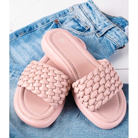 SHELOVET Ciabatte intrecciate da donna rosa 1