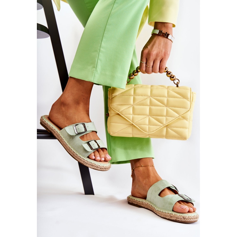 Ciabatte da donna classiche in camoscio Verde Casilda 2