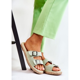 Ciabatte da donna classiche in camoscio Verde Casilda 1