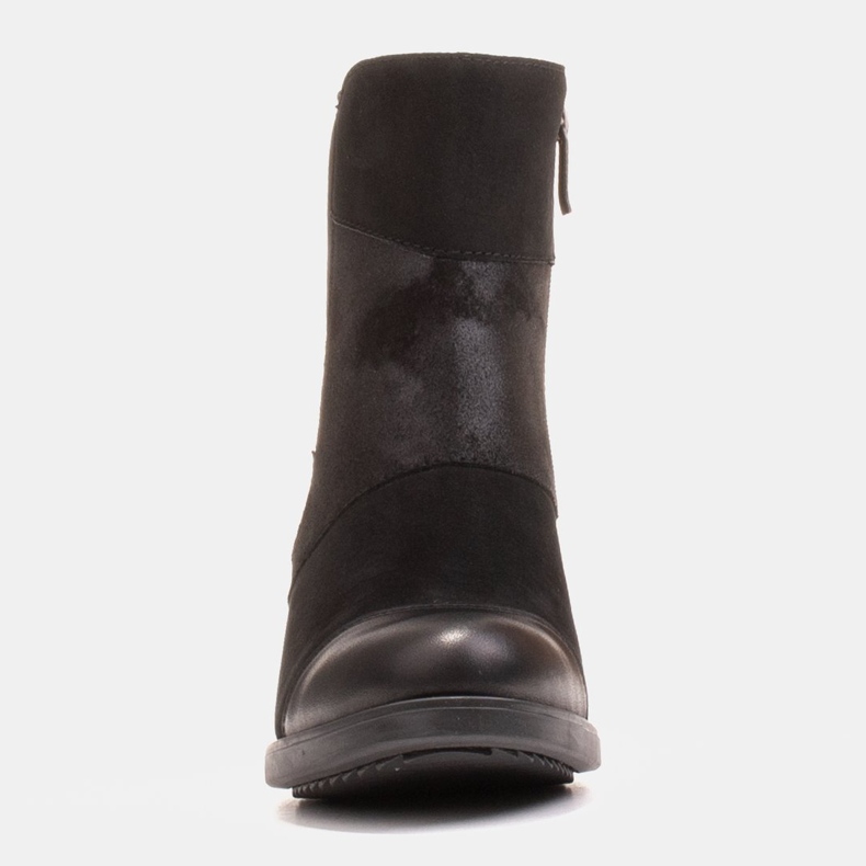 Marco Shoes Comodi stivali da donna in una combinazione di pelle fiore e nabuk nero 1