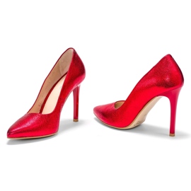 Marco Shoes Tacchi a spillo rossi rossi con tacco alto in vera pelle rosso 2