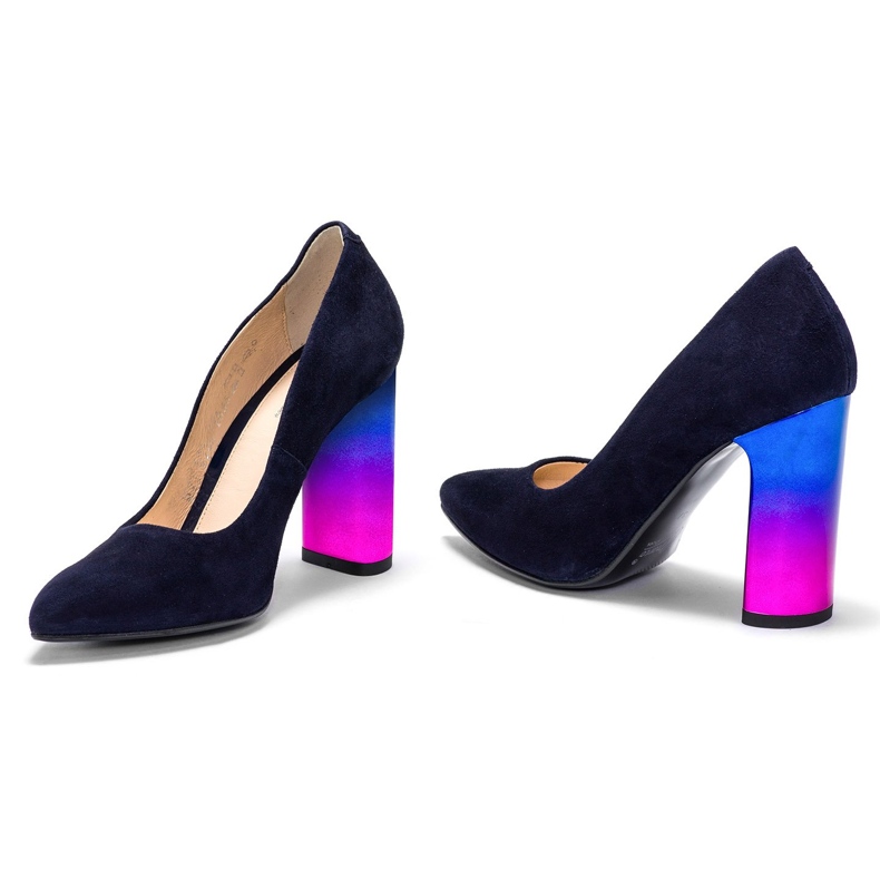 Marco Shoes Elegante décolleté in pelle con tacco alto multicolor blu navy 1
