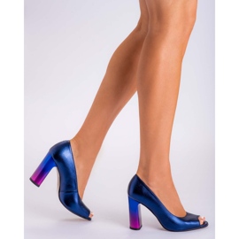 Marco Shoes Décolleté blu navy 1100P con tacco multicolor 1