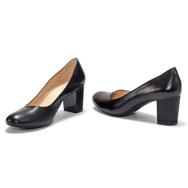 Marco Shoes Scarpe nere lisce 1170P con tacco 3D nero 2