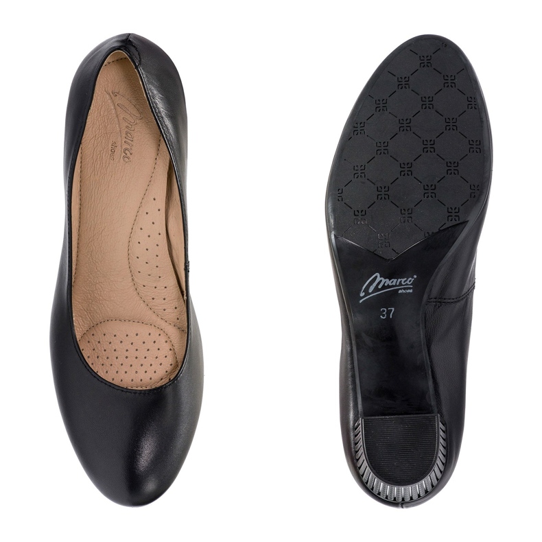 Marco Shoes Scarpe nere lisce 1170P con tacco 3D nero 1