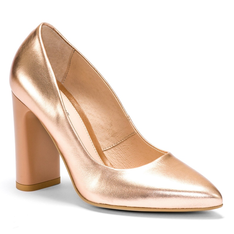 Marco Shoes Elegante navetta in pelle metallizzata con tacco più alto multicolore arancia 2