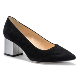 Marco Shoes Scarpa in camoscio nero 1038P, tacco acciaio 2