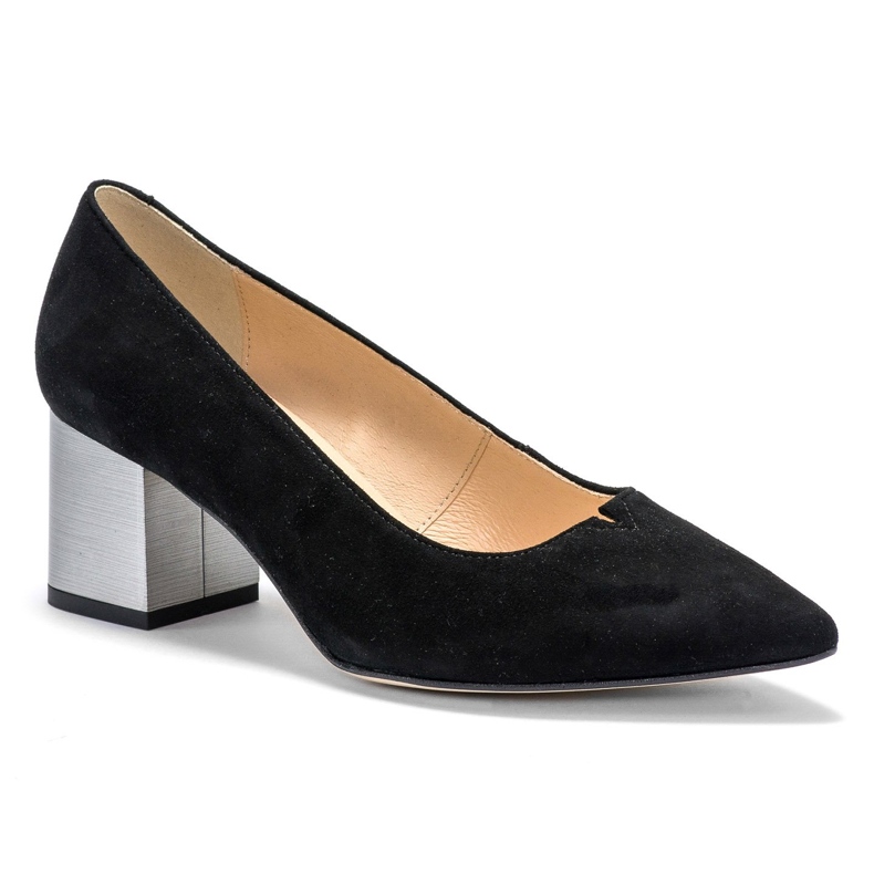Marco Shoes Scarpa in camoscio nero 1038P, tacco acciaio 2