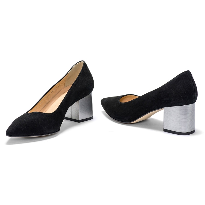Marco Shoes Scarpa in camoscio nero 1038P, tacco acciaio 1